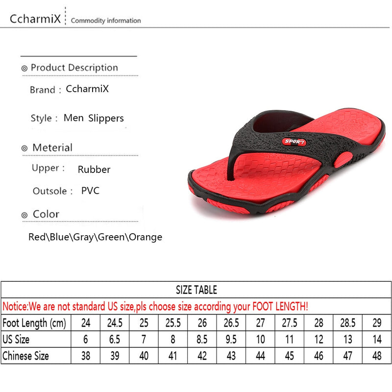 CcharmiX Mens Flip Flops Summer Men&#39;s New Style Soft Shoes Outdoor Beach Men&#39;s Slippers Massage Men Water Footwear