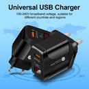 Quick charge 3.0 QC Dual USB PD USB-C Charger Digital Display Fast Charger for iPhone 12 7 Xiaomi Samsung Huawei Wall Chargers