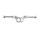 JHJT 14G Heart Industrial Piercing Surgical Steel Industrial Barbell Handcuffs Cat Star Cartilage Earring Body Jewelry
