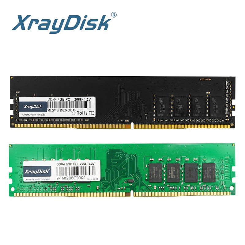 XrayDisk DDR4 4GB 8GB 16GB Ram 2400MHz 2666MHZ 1.2V PC Dimm Desktop Memory Support Intel Motherboard