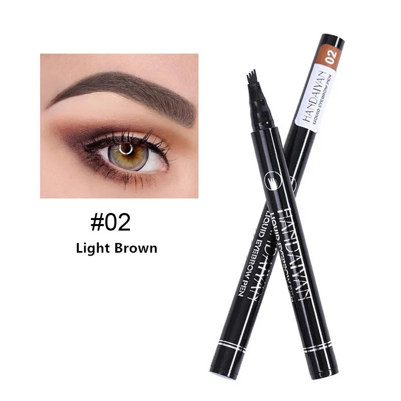 4D Microblading Eyebrow Pen 4 Forks Tip Eyebrow Tattoo Pencil Long Lasting Fine Sketch Liquid Eye Brow Make Up