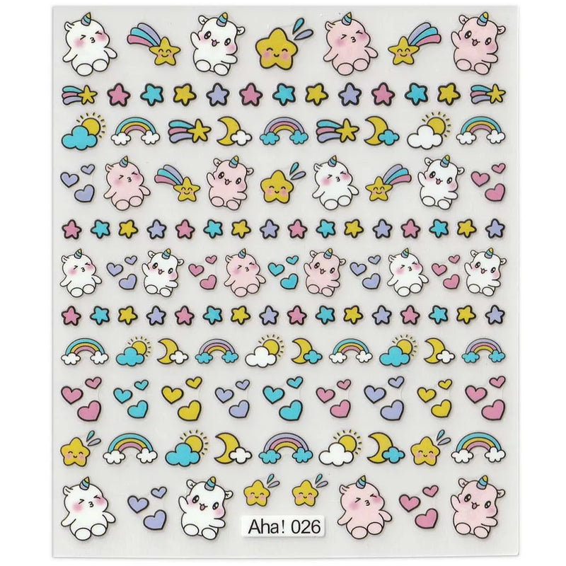 42Model Sticker Nail Decal 3D Adhesive Patch,Smile/Animal/Flower Nail Art Decorations Manicure Sticker Easter Day Design Decal-