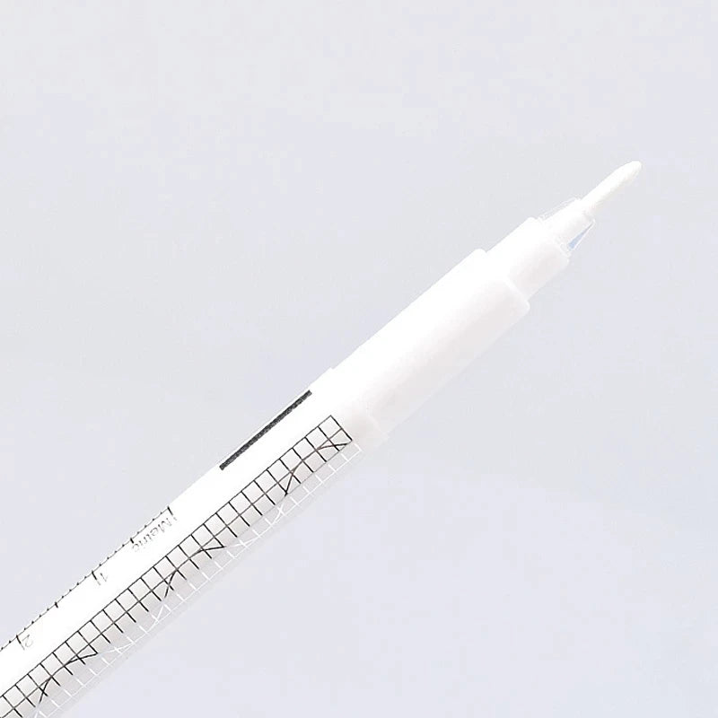 Eyebrow skin marker pen white surgical accessory with measuring ruler and microblading positioning