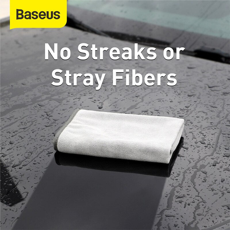 Baseus Car Washing Towels Microfiber Auto Cleaning Drying Cloth Hemming Car Care Detailing Car Wash Accessories Car Wash Towel