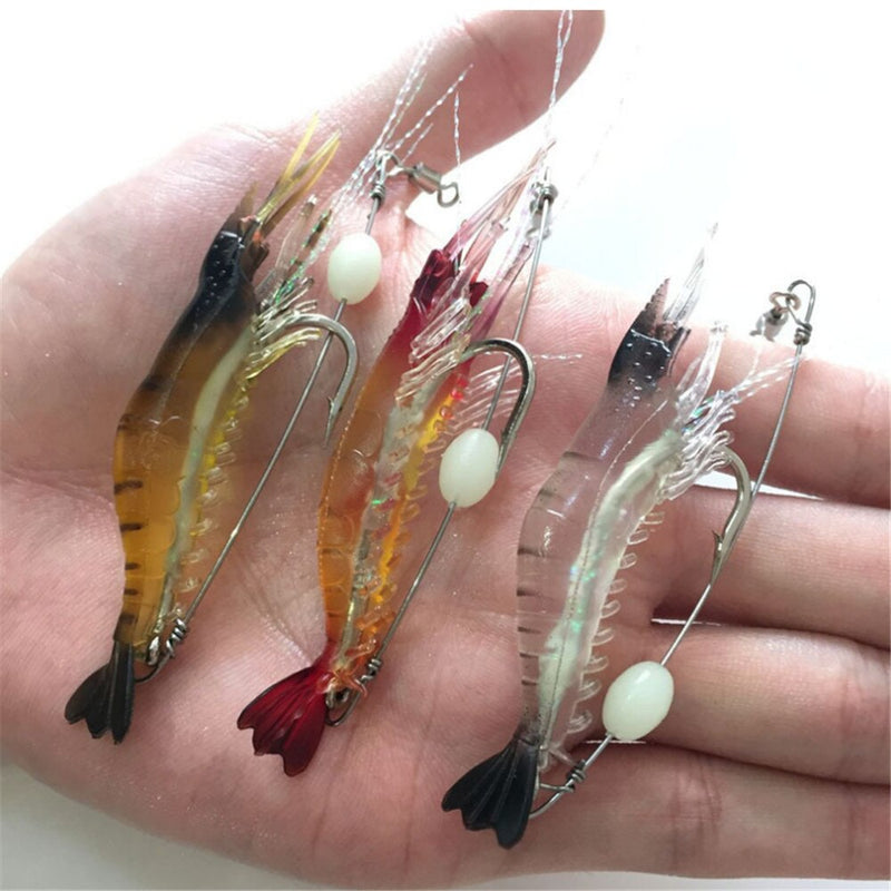 12pcs/lot Classic 9cm 6g Soft Fishing Lures Fake Shrimp Floating Soft  Bait Artificial Silicone Shrimp with Hook Fishing Tackle