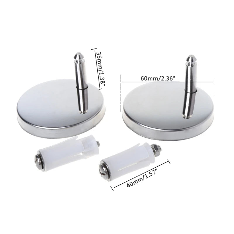 2Pcs Top Fix WC Toilet Hinges Fittings Quick Release Cover Hinge Screw CY129