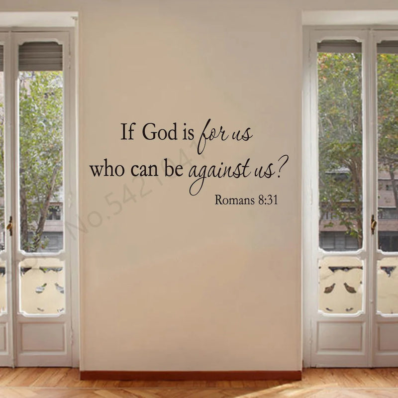 Bible series Characters Wallpaper Stickers for Rooms Wall Sofa generation carvings Verse Wall Art Home decoration If god 8:31