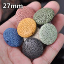 5pcs Natural Volcano Lava Stone Flat Round 20mm 27mm 32mm Loose Crafts Beads lot for Jewelry Making DIY Earring Findings