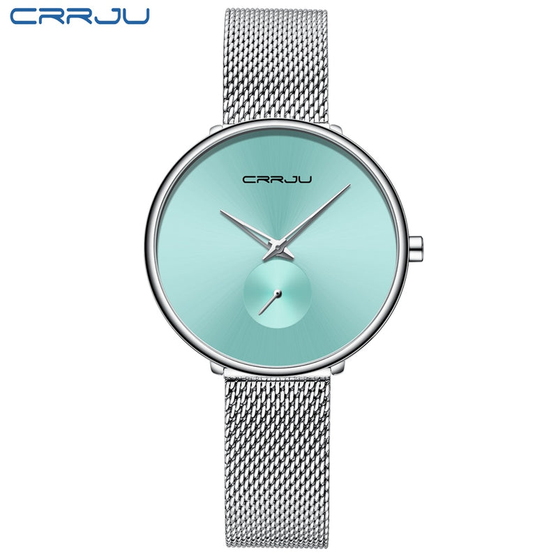 watch for women CRRJU Luxury Stylish Silm Watch Ladies Dress Wristwatch Minimalist Waterproof Quartz Cool Watches reloj mujer