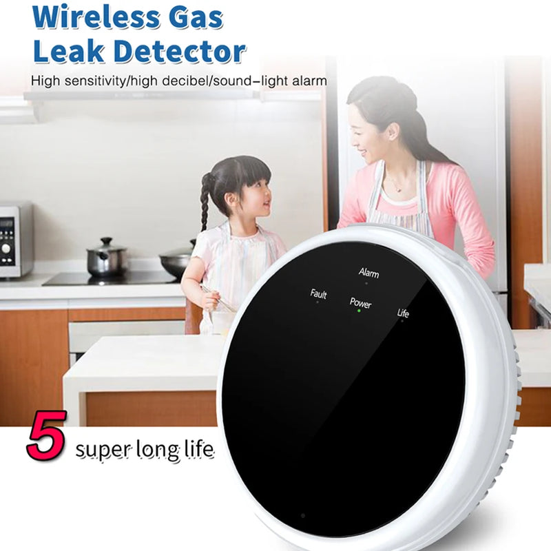 433MHz Wireless Gas Leakage detector Gas Leak Detector Combustible Propane Butane Methane Natural for WIFI burglar alarm system