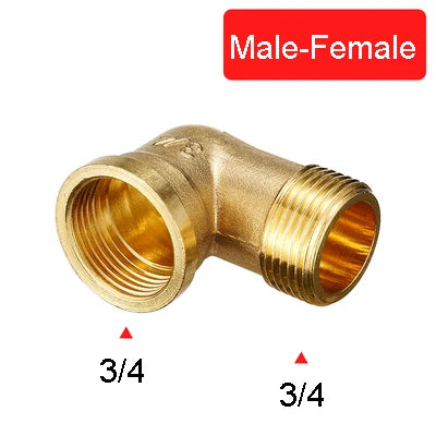 1/8" 1/4" 3/8" 1/2" Female x Male Thread 90 Deg Brass Elbow Pipe Fitting Connector Coupler For Water Fuel Copper