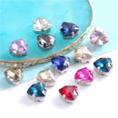 12mm Crystal Triangle Shape Glass Sew On Rhinestones With Silver Claw Sew on Beads for Clothing Accessories Shoes Diy