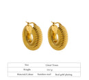 Yhpup Trendy Round Chunky Hoop Earrings Gold Stainless Steel Bijoux Ete Jewlery New Metal 18 K Plated Accessories Waterproof