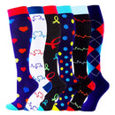 3/6/7 PairsCompression Socks Women Knee High 30mmHg Sports Socks Edema Diabetes Varicose Veins Running Cycling Marathon Socks
