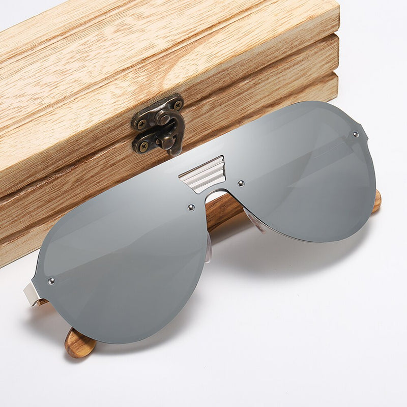 GM Original Brand Men Wooden Sunglasses Polarized Metal Frame Bamboo Glasses Women Luxury Sun Glasses With Wood Case