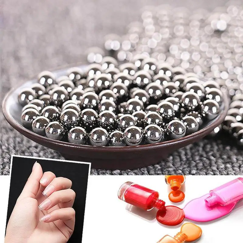 100 Pcs Nail Polish Mixing Balls Steel Beads Varnish Manicure Glitter For Nail Balance Accessories Polish Tools Q9U0