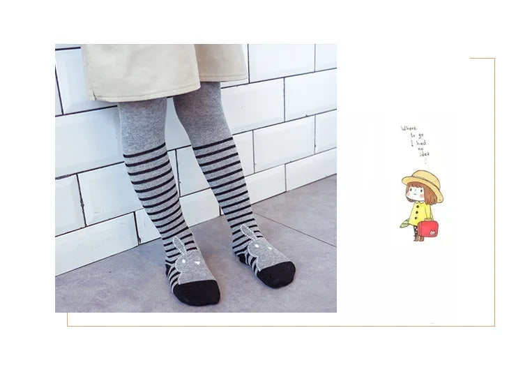 Girl Winter Bowknot Tights Cotton Baby Pantyhose spring autumn rabbit baby socks baby pantyhose children's pants Leg Warmers