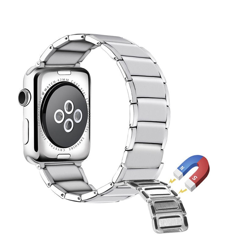 Strap for Apple Watch Band 8 7 6 5 4 3 2 SE Stainless Steel Bracelet Apple Watch 49 44 40 45/41 42/38mm Magnetic Loop for iWatch