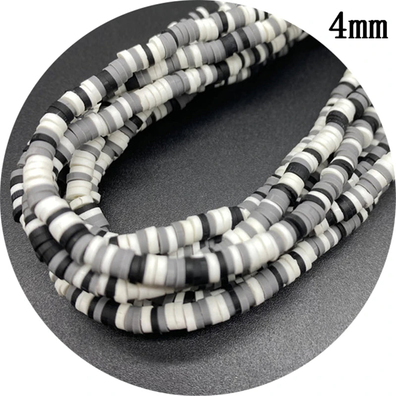400pcs/Lot 3/4/5/6mm 16inch Round Slice Clay Beads Spacer Beads Polymer Clay Beads For Jewelry Making DIY Handmade Accessories