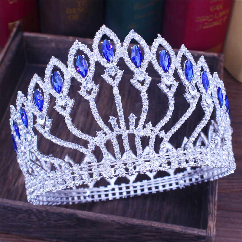 Crystal Queen Wedding Tiara Crown Bridal Pageant Hair Ornaments Baroque Diadem Headpiece Women Bride Head Jewelry Accessories