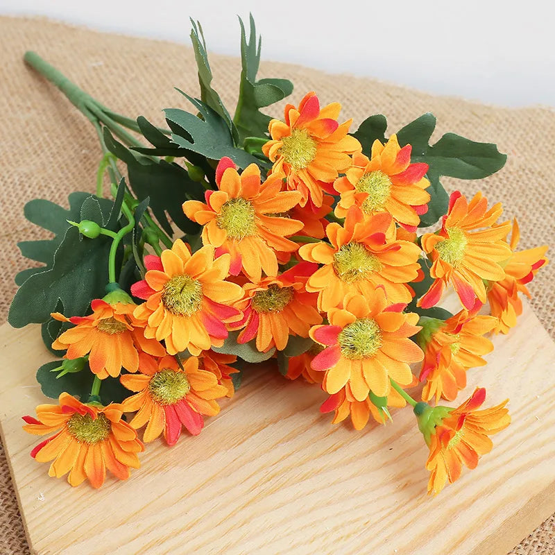 Autumn Beautiful Silk Daisy Bouquet Christmas Decorations Vase for Home Wedding Decorative Household Products Artificial Flowers