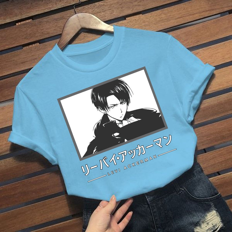 Attack on Titan Ackerman Print Short Sleeve T-shirt Harajuku T Shirt Tops