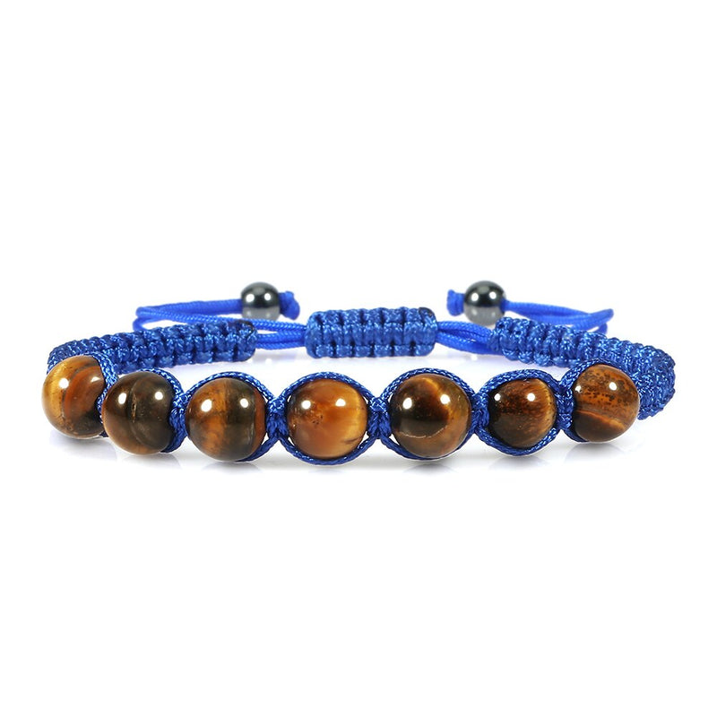 Tiger Eye Beaded Bracelets Bangles Men Braided Rope Healing Balance Yoga Charm Women Natural Stone Buddha Bracelet Adjustable