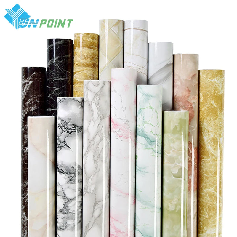 Modern Marble Wall Stickers Bathroom Waterproof Kitchen Oilproof Bar Counter Decorative Film Self-Adhesive Furniture Wallpaper