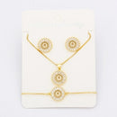 Hot Sale 26 Letters Jewelry Sets Necklace+Earrings+Bracelet For Women Initial Alphabet Charm Copper Zircon Party Wedding Gift