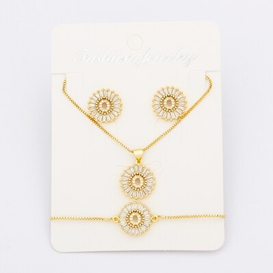 Hot Sale 26 Letters Jewelry Sets Necklace+Earrings+Bracelet For Women Initial Alphabet Charm Copper Zircon Party Wedding Gift
