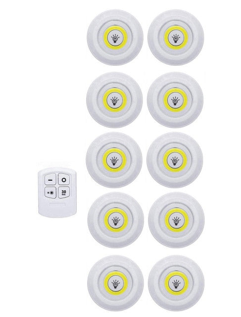 Smart LED Lights Wireless Cabinet Light Remote Control Dimmable Night Light Kitchen Bedroom Wardrobe Cabinet Lighting Wall Lamp