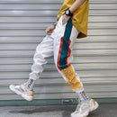 Hip Hop Streetwear Men's Splice Joggers Pants Fashion Men Casual Cargo Pant Trousers High Street Elastic Waist Harem Pant Men