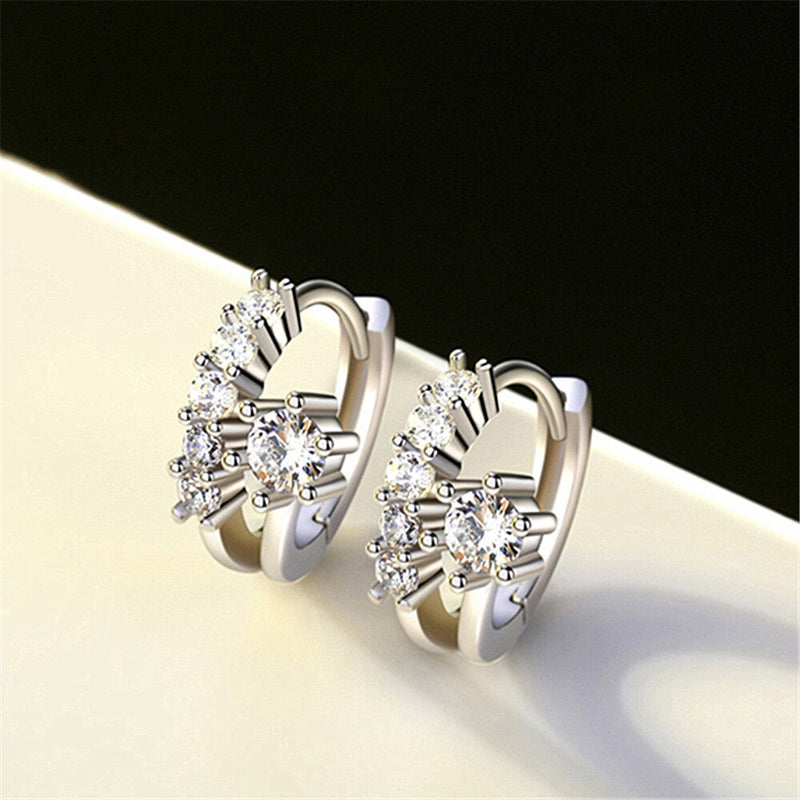 New Design 925 Sterling Silver Earrings Inlaid Zircon Earrings For Women Charm Jewelry Gift