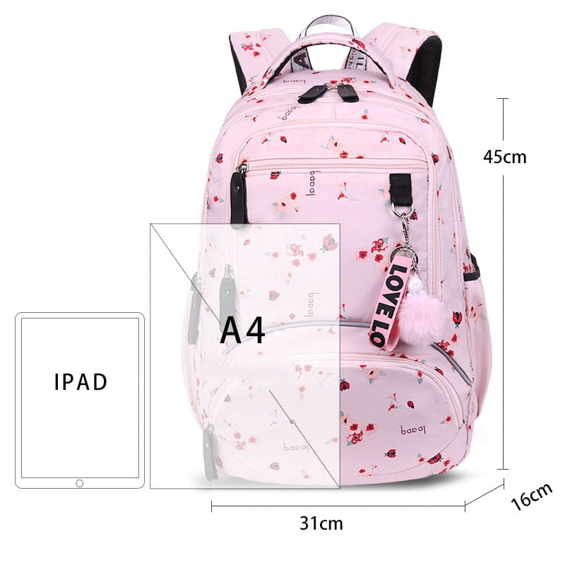 Fengdong kids school backpack child bag waterproof nylon printing backpack for children school bags for teenage girls schoolbag