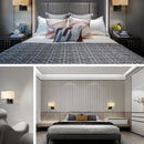 New creative American fabric wall lamp led bedroom North European and American style hotel wall lamp Chinese fabric bedside lamp