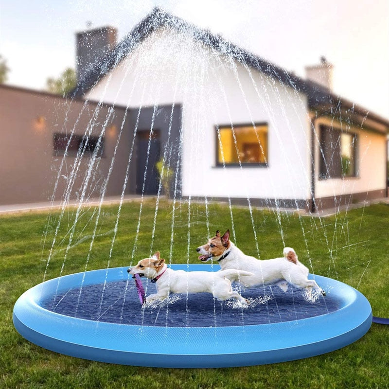 MySudui Pet Sprinkler Pad Play Cooling Mat Swimming Pool Outdoor Inflatable Water Spray Pad Mat Tub For Dog Summer Cool