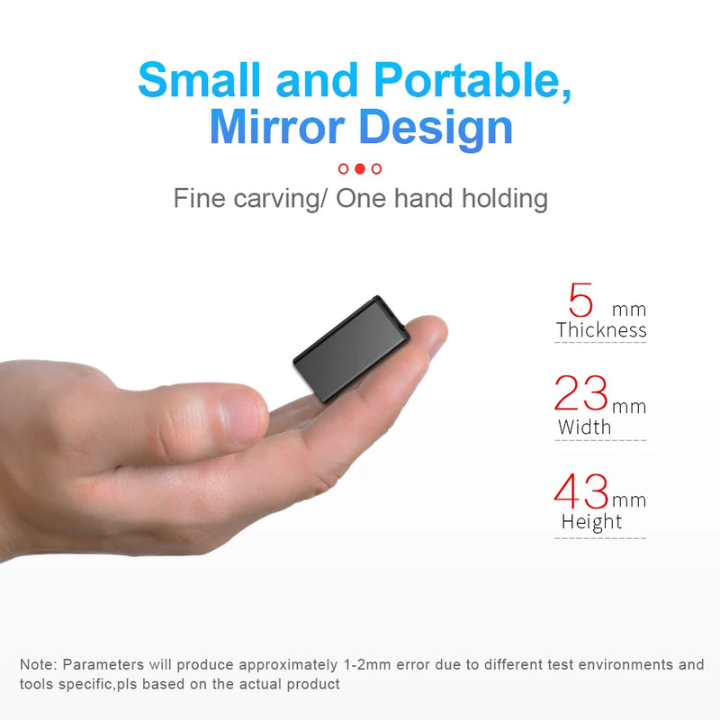 Ultra-Thin Tiny Mini Voice Recorder 4-32GB Digtal Professional Sound Activated Dictaphone Noise Reduce Record 8GB MP3 Player