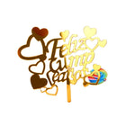Golden Acrylic Happy Birthday Cake Topper Spanish language Birthday Party Cake Toppers For Kids holiday gifts Dessert Decoration