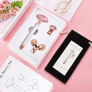3-in-1 Electric Rose Quartz Jade Roller and Face Massager Set Face Care Tools Eye Massager and 3D Face, Head, Arms,Neck Massager