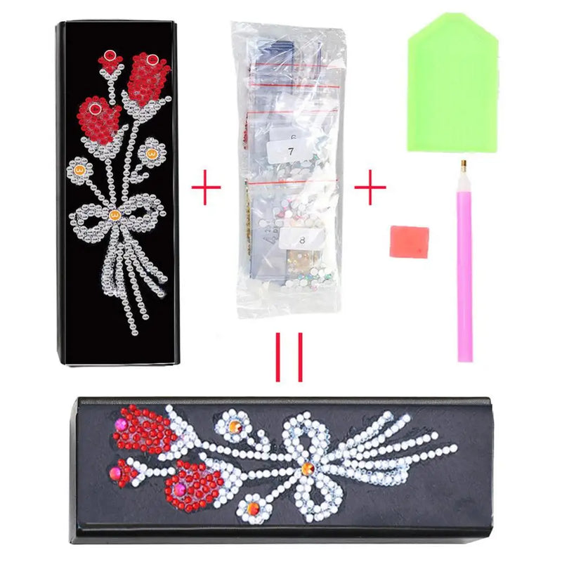 DIY Diamond Painting Eye Glasses Storage Box Travel Leather Sunglasses Case Special Shaped Diamond Storarage Box