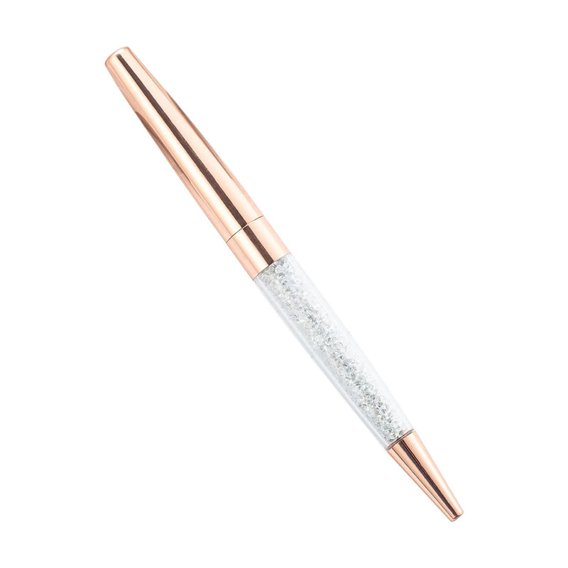 1 Pieces Lytwtw's Crystal Ballpoint Pen Stationery Office School Supply Spinning Metal High Quality Luxury Roller Rose Gold