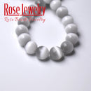 Wholesale Gray Cat Eye Stone Round Loose Beads 4 6 8 10 12 Mm Natural Glass String Stone Beads For Jewelry Making 15 Inches
