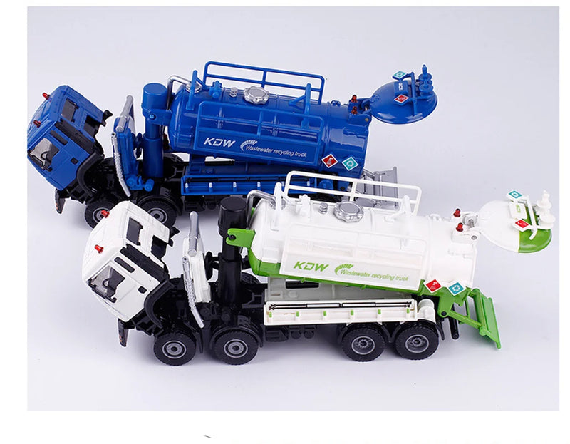 High simulation alloy suction sewage truck model,1:50 waste water recycling transportation engineering vehicle,hot selling