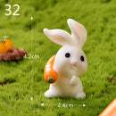 Easter Bunny Decoration Mini Resin Rabbit Craft Miniature Figurine Landscape Model Home Desktop Decor Fairy Garden Decoration