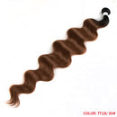 FASHION IDOL Body Wave Ponytail Hair Bundles 26 Inch Soft Long Synthetic Hair Weave Ombre Brown 613 Blonde 100g Hair Extensions