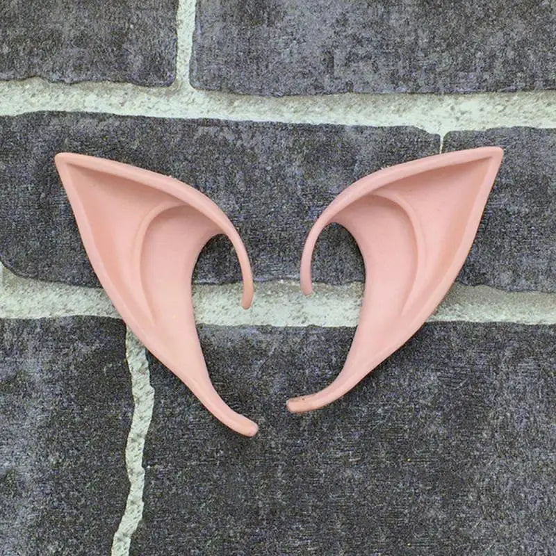 1Pair Halloween Latex Elf Ears Cosplay False Ears Props Fairy Angel Dress Up Soft Harmless High Simulation Christmas Party Decor