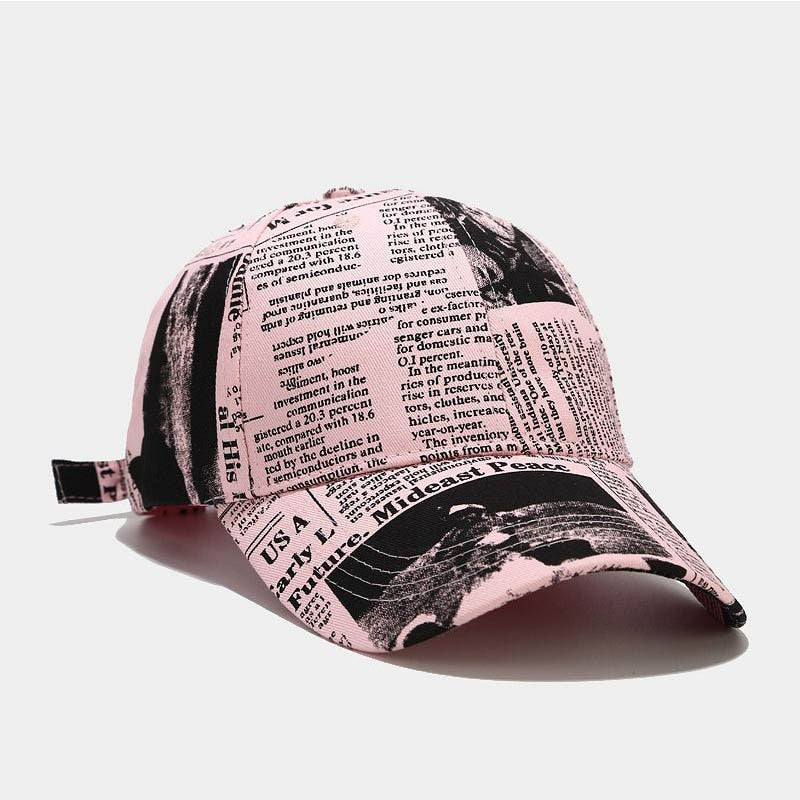 FS Yellow Newspaper Pattern Baseball Caps For Mens Luxury Brand Women Designer Cap Snapback Hip Hop Trucker Hat Casquette Homme