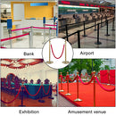 SucceBuy 35.4 Inch Gold/Silver Crowd Control Stanchion Posts Queue Red/Black Velvet Rope Line Barrier w/ Stable Base for Stadium