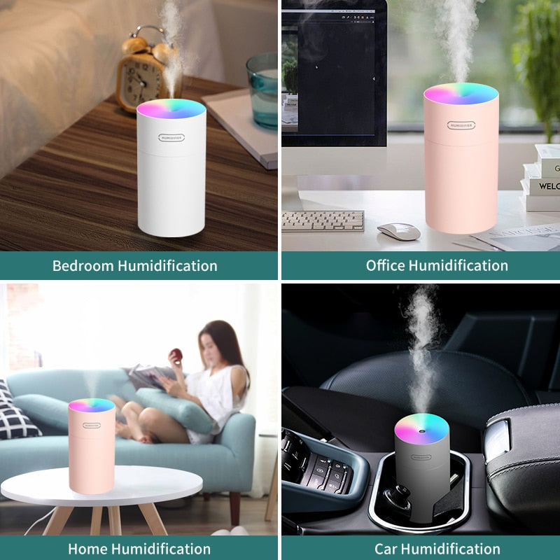 HiPiCok  Ultrasonic Air Humidifier Aromatherapy Diffuser Humidifier for Home Essential Aroma Oil Diffuser USB Mist Maker Fogger