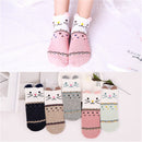 5 Pairs/Lot Cotton Women Socks Female Harajuku Casual Boat Cartoon Kawaii Cat Cute Invisiable Funny Girl Ankle Sock Set Gift